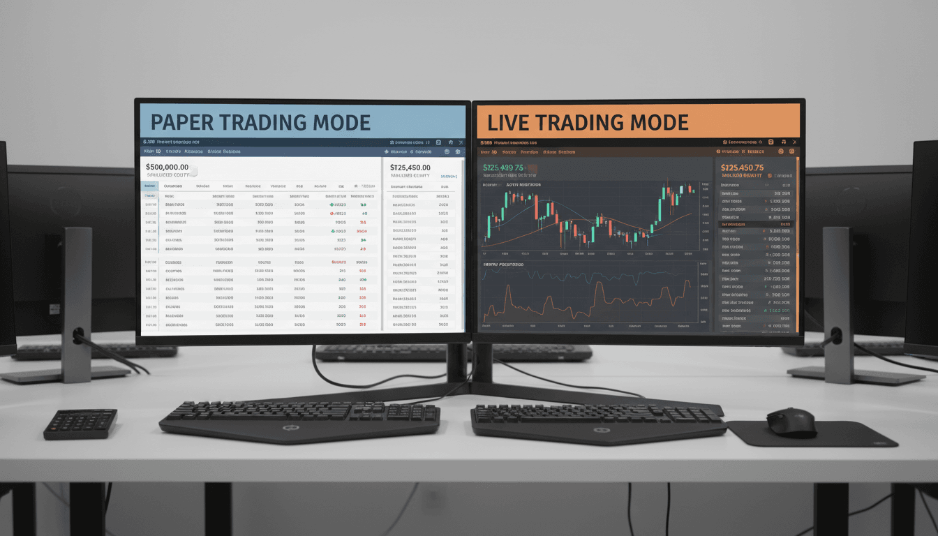 Paper trading mode and live trading mode comparison