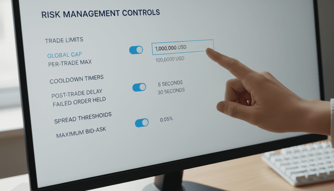 Trade Governors configuration panel showing risk management controls and limits