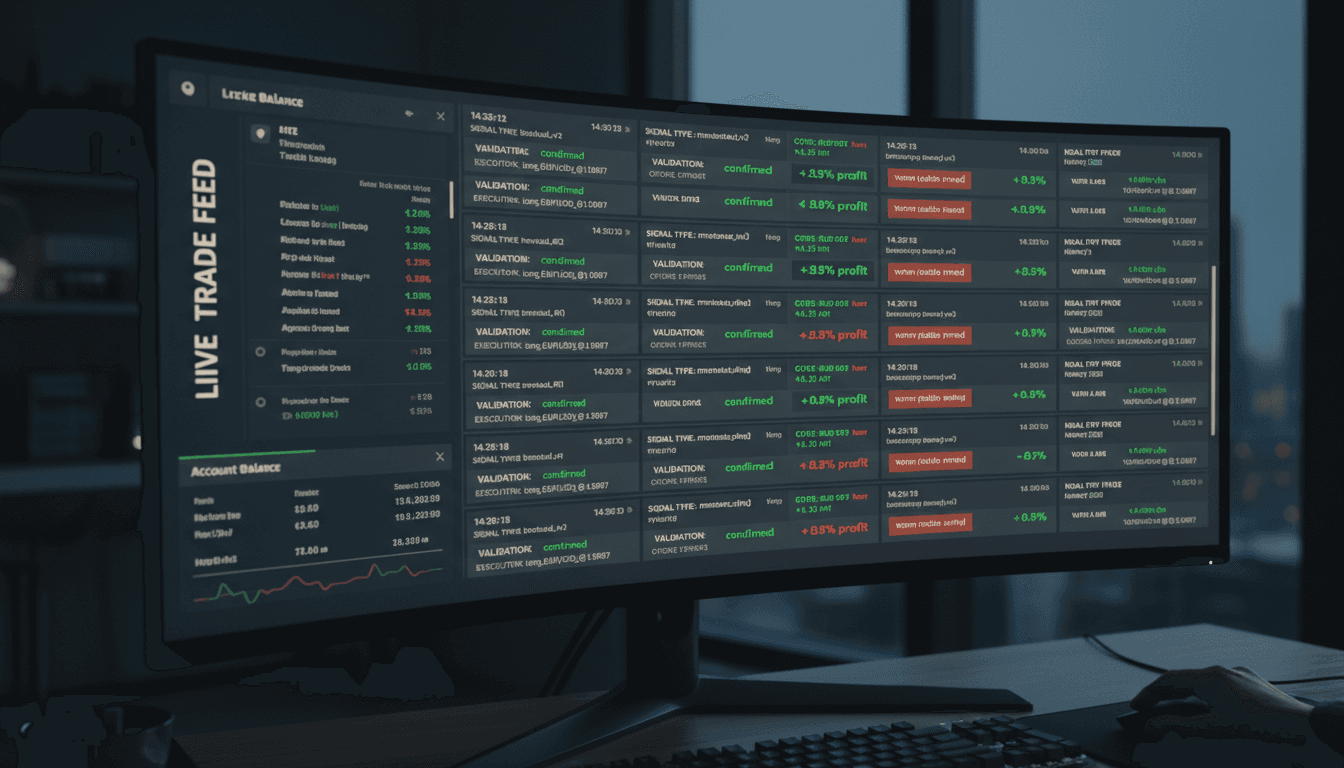 Live Activity Monitoring - Real-time signal evaluation log and trade execution feed
